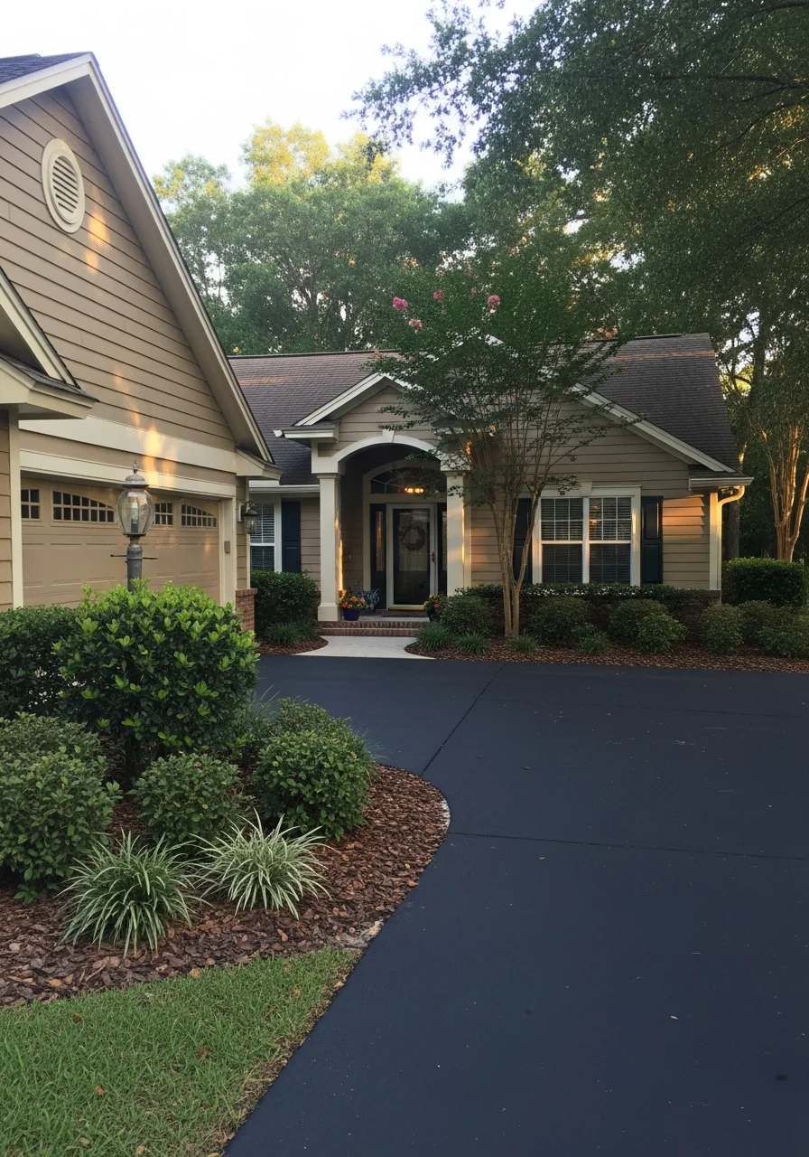 Close-up of a well-maintained Gainesville home exterior with professional landscaping and clear entrance.